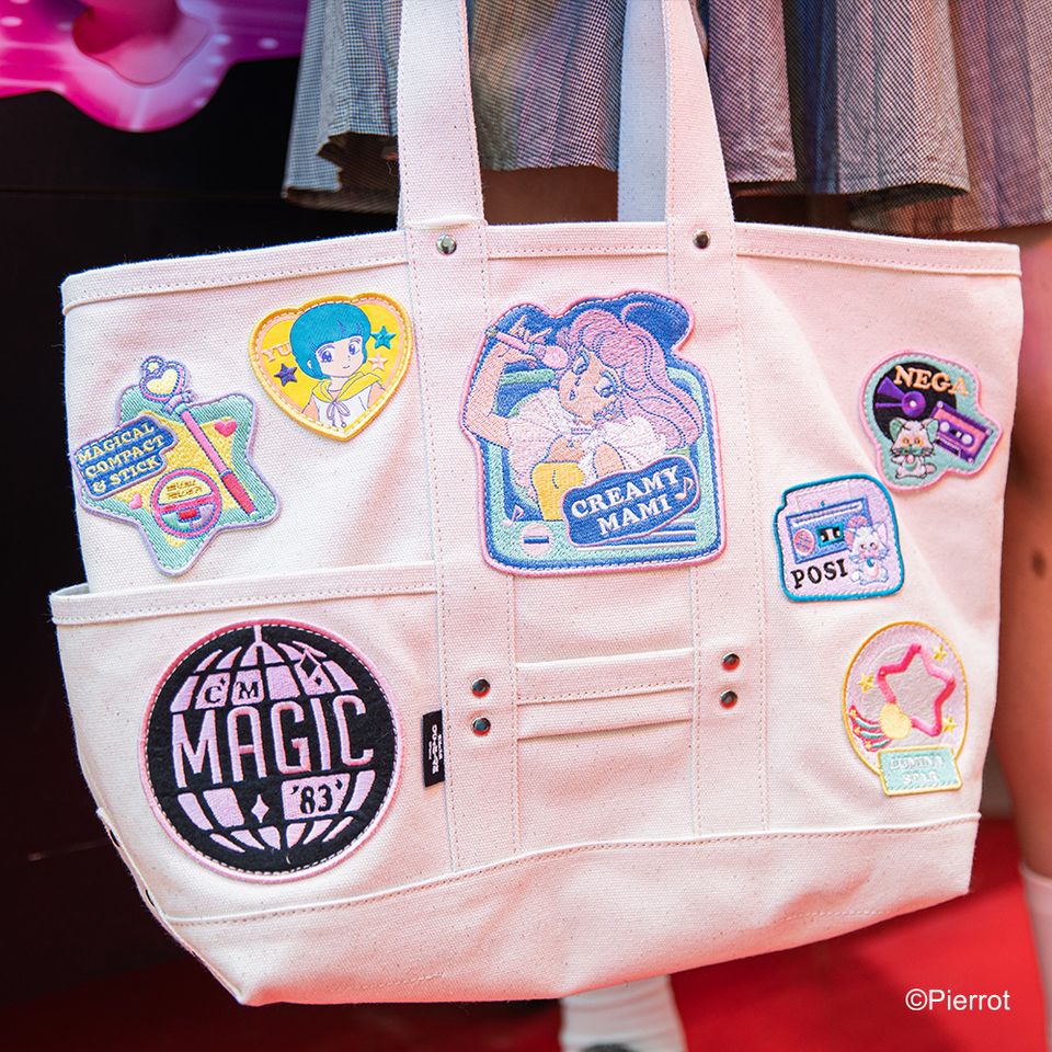 Creamy Mami Canvas Embroidered Patch Tote Bag