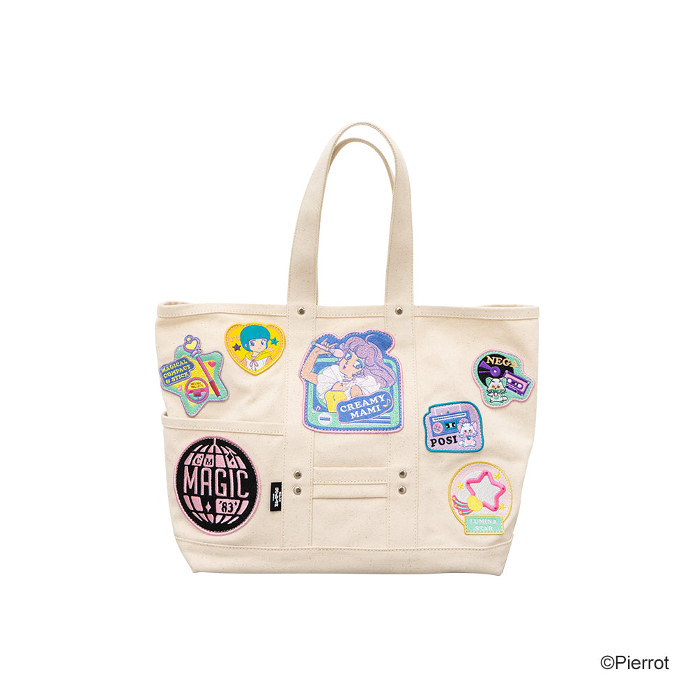 Creamy Mami Canvas Embroidered Patch Tote Bag