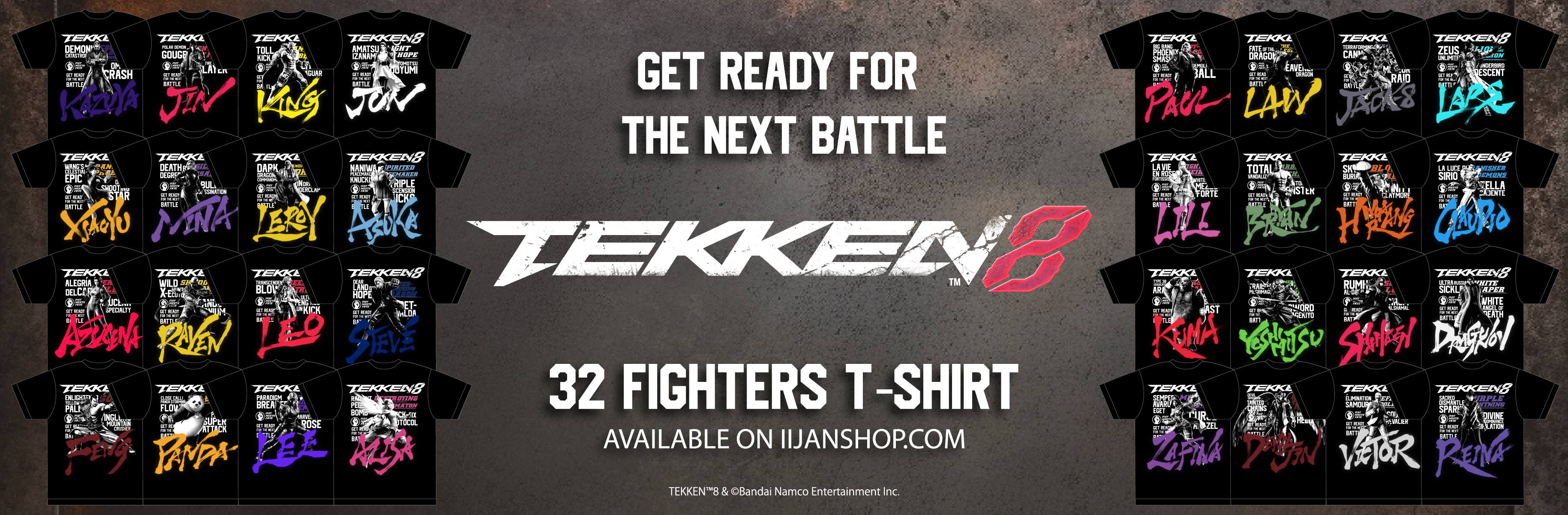 TEKKEN8_32_Fighters_Tshirt