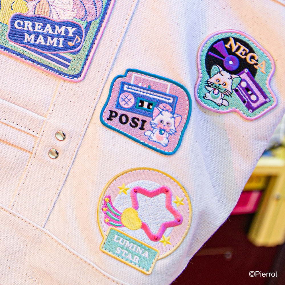 Creamy Mami Canvas Embroidered Patch Tote Bag